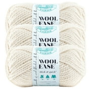 Lion Brand Yarn Wool-Ease Thick and Quick Fisherman Classic Super Bulky Acrylic, Wool Multi-color Off-White Yarn 3 Pack