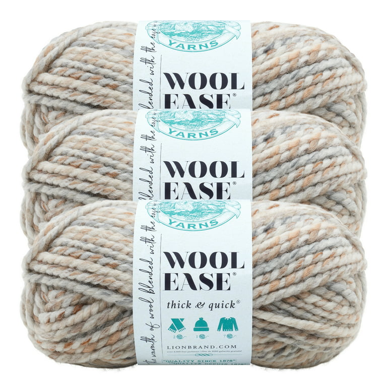 Lion Brand Yarn Wool-Ease Thick and Quick River Run Classic Super Bulky  Acrylic, Wool Multi-color Multi-Color Yarn 3 Pack 