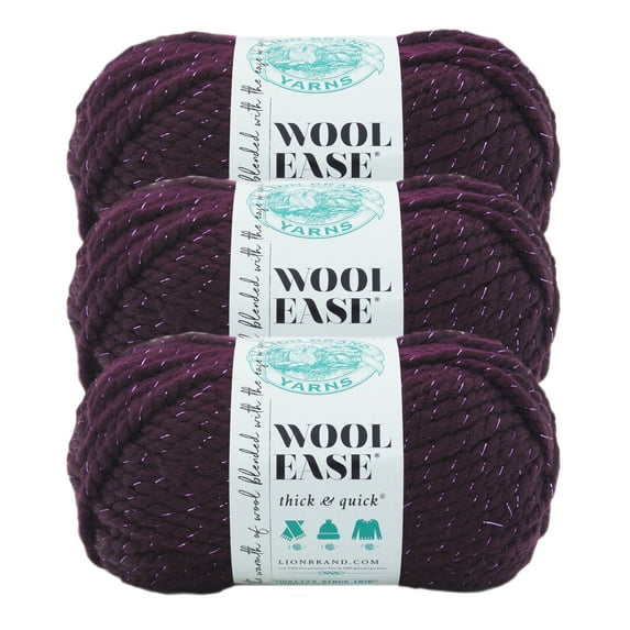 Lion Brand Yarn Wool-Ease Thick & Quick Galaxy Super Bulky Acrylic, Wool Yarn 3 Pack