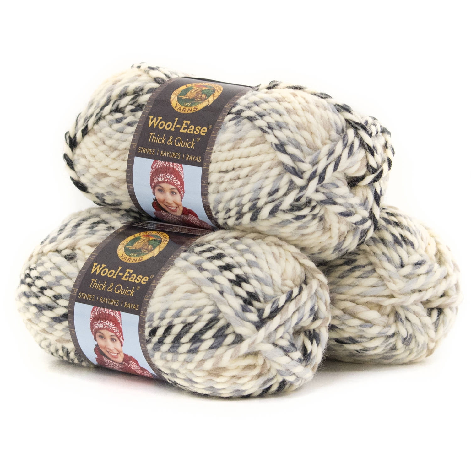Lion Brand Yarn Wool-Ease Thick and Quick Moonlight Classic Super Bulky  Acrylic, Wool Multi-color Yarn 3 Pack 