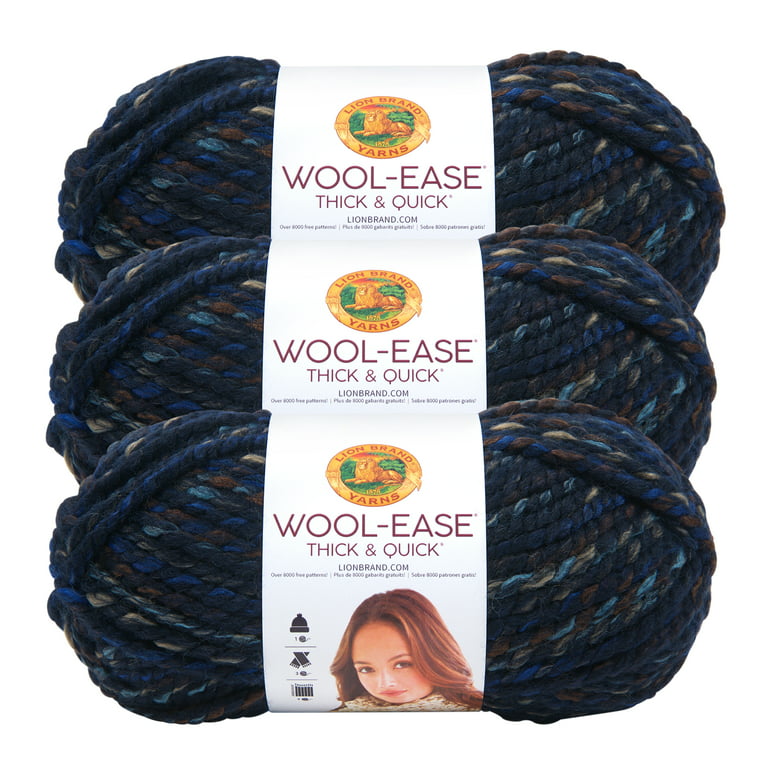 lion brand wool ease thick and quick yarn, lot of 2, pumpkin color