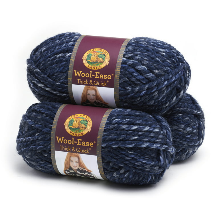 Lion Brand Yarn Wool-Ease Thick & Quick Yarn, Soft and Bulky Yarn for  Knitting, Crocheting, and Crafting, 3 Pack, Jam Cookie : : Home &  Kitchen