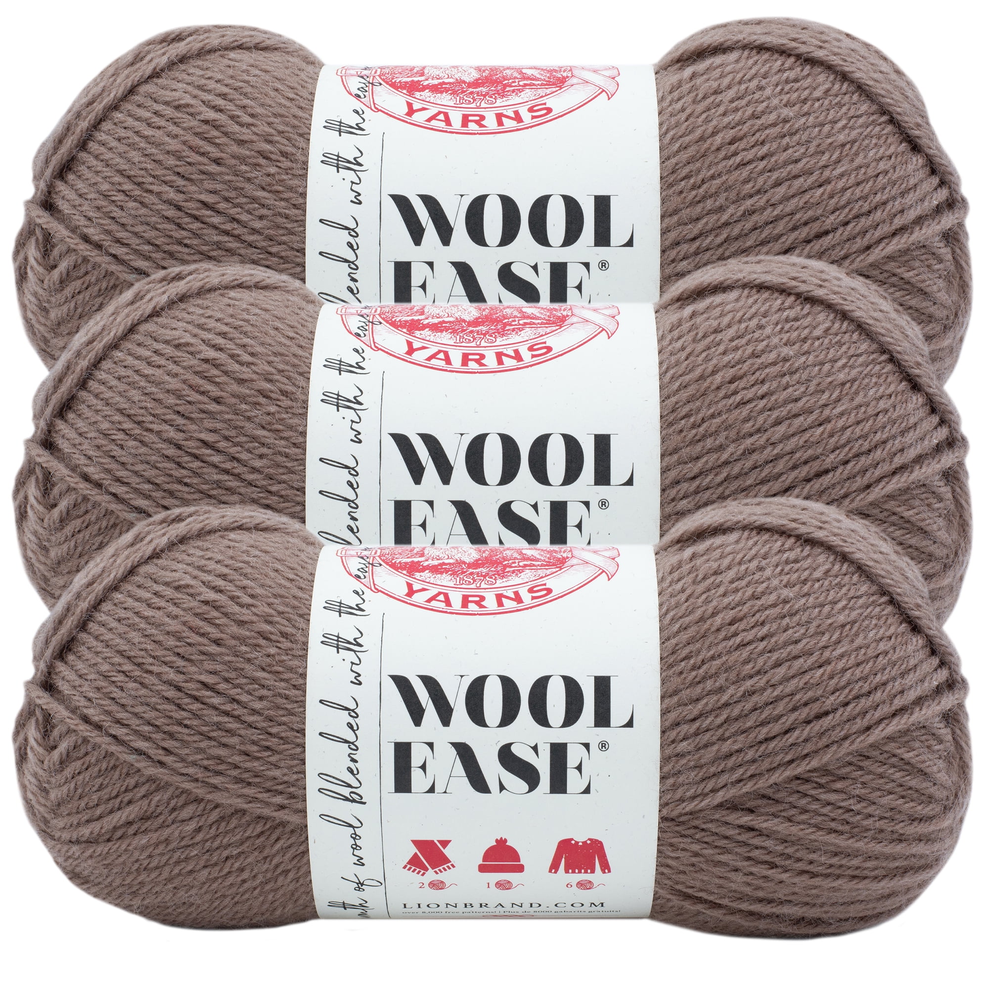 Lion Brand Yarn Wool-Ease White-Multi Classic Worsted Medium