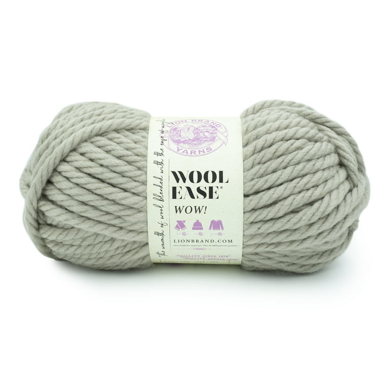Lion Brand Yarn Wool-Ease WOW Pearl Gray Jumbo Acrylic, Wool Gray Yarn 1  Skein 