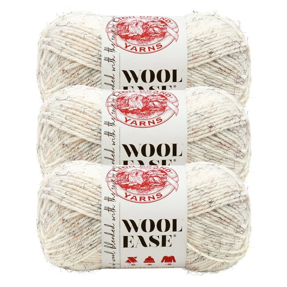 Lion Brand Yarn Wool-Ease Wheat Medium Acrylic, Wool Yarn 3 Pack