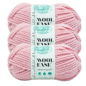 Lion Brand Yarn Wool-Ease Thick & Quick Rouge Super Bulky Acrylic, Wool Yarn 3 Pack