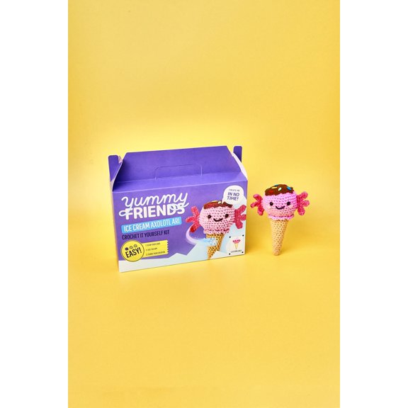 Lion Brand Yarn Yummy Friends Kit Ice Cream Axolotl Ari Medium Polyester Multicolor Yarn 1 Kit