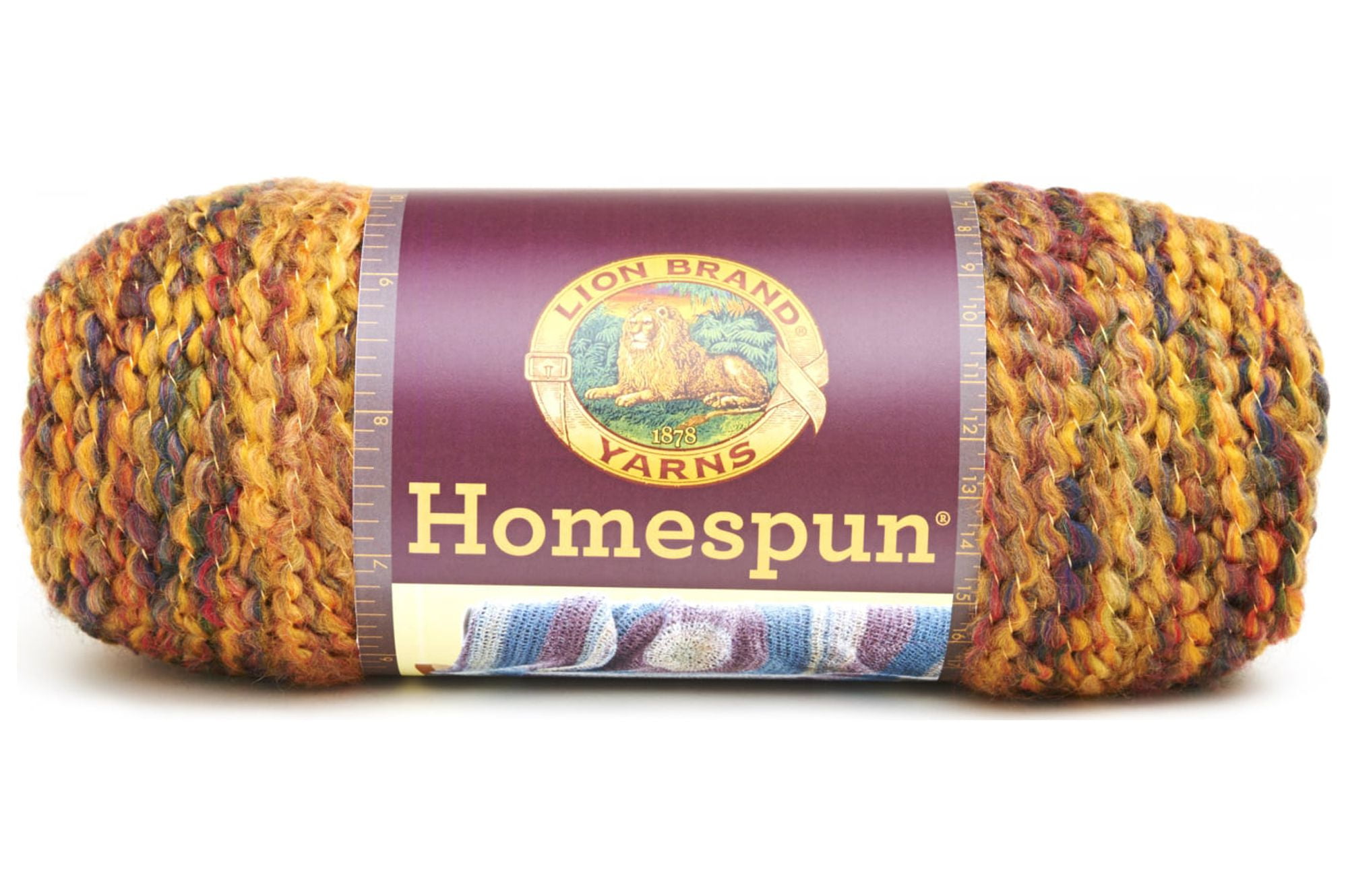  (1 Skein) Lion Brand Yarn Homespun Bulky Yarn, Golden