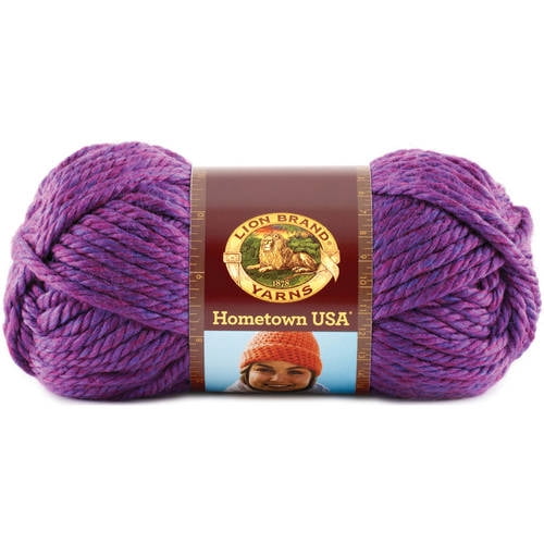 Lion Brand Yarn Hometown Yarn, Bulky Yarn, Yarn for Knitting and  Crocheting, 3-Pack, Portland Wine