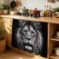 thumbnail image 1 of Lion Cabinet Curtains for Kitchen 35"W x 35"L, Modern Minimalist Black White Powerful Wild Animal Lion Head Laundry Sink Cabinets Magic Tape Short Curtain Privacy Panel for Bathroom Vanity Cabinets, 1 of 9
