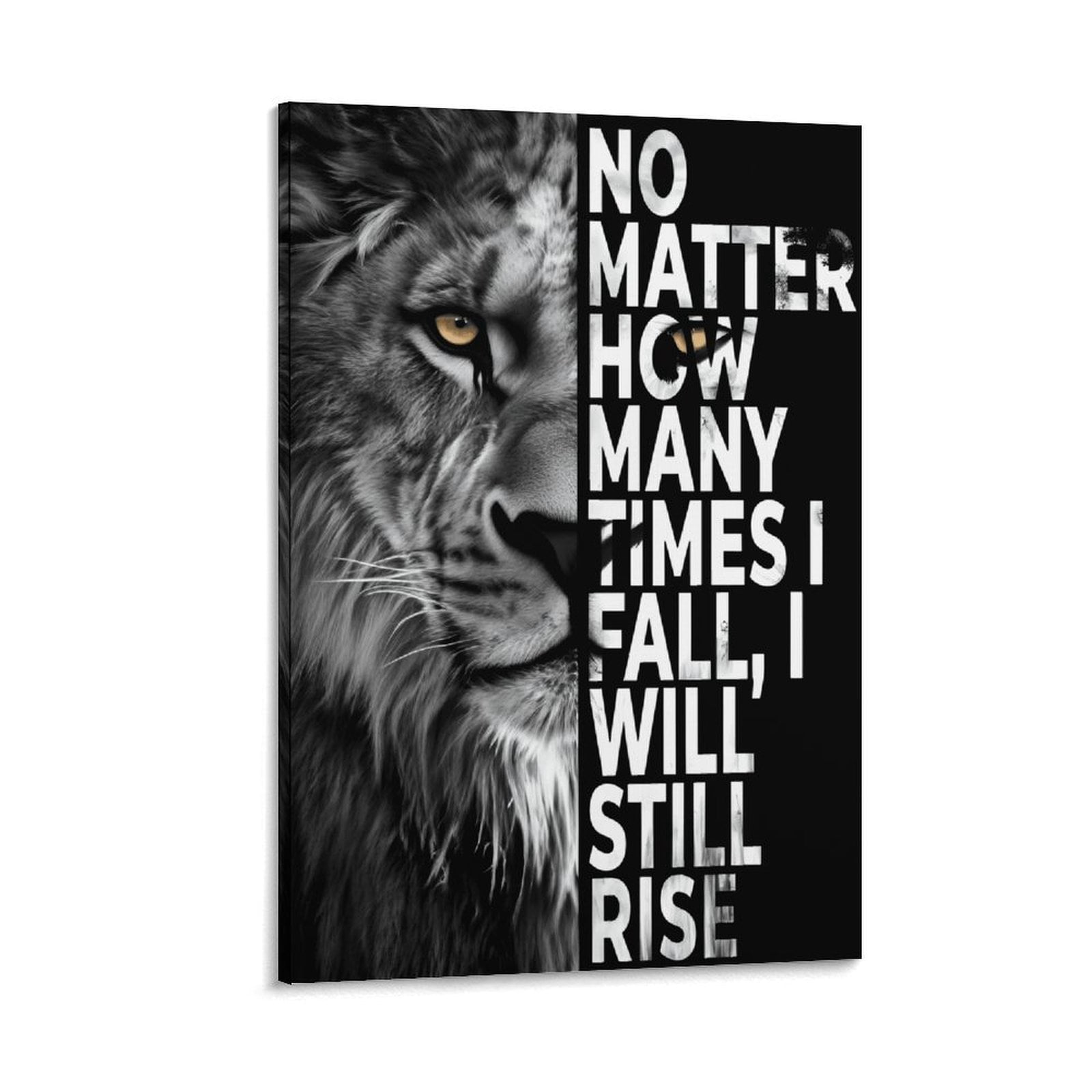 Lion Canvas Wall Art Black And White Animal Inspirational Motivational ...