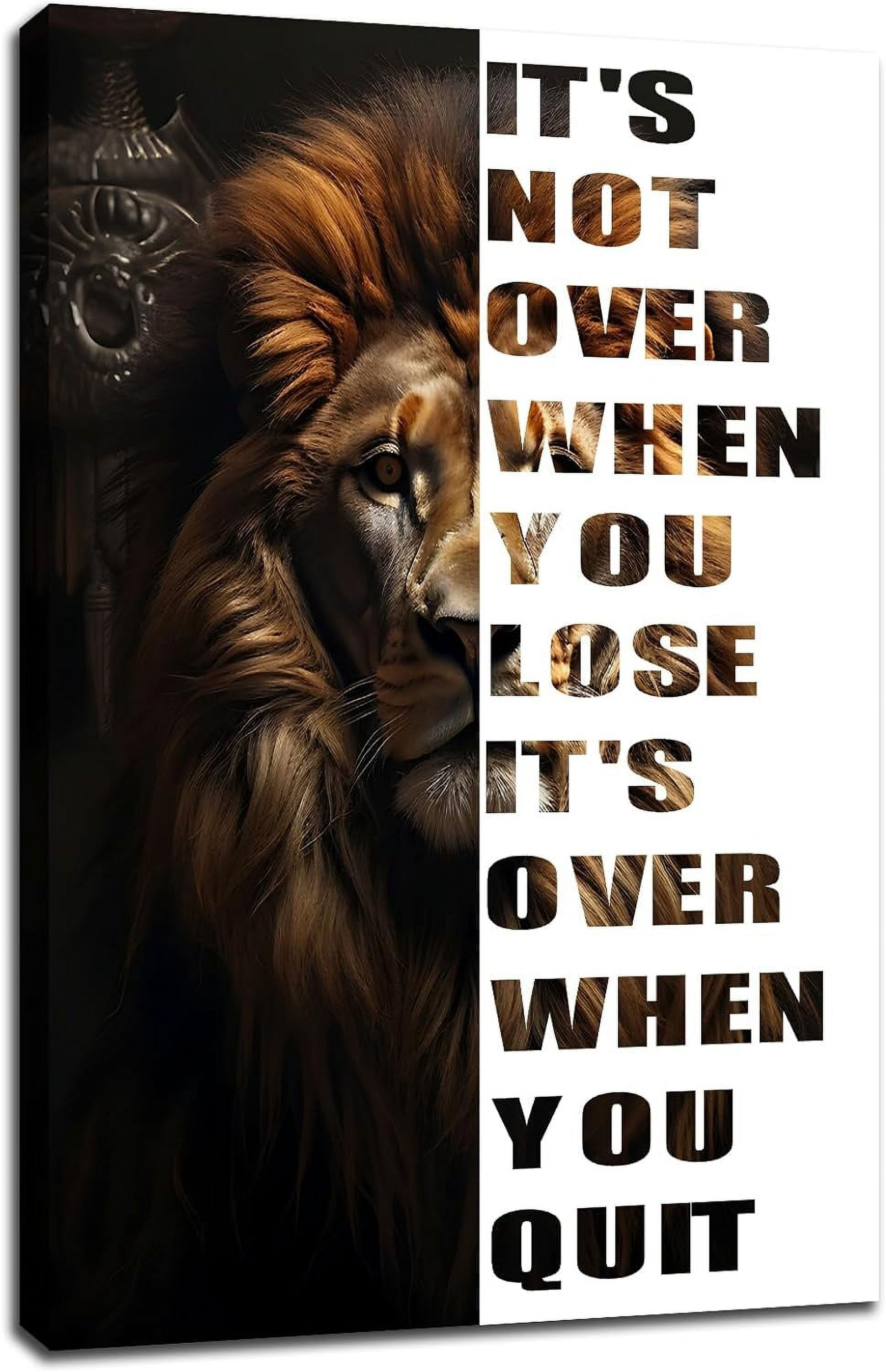 Lion Canvas Wall Art Inspirational Picture Entrepreneur Quotes ...
