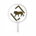 thumbnail image 1 of Lion Center King Prey Art Deco  Fashion Plastic Round Handheld Fan Decorations Craft, 1 of 2