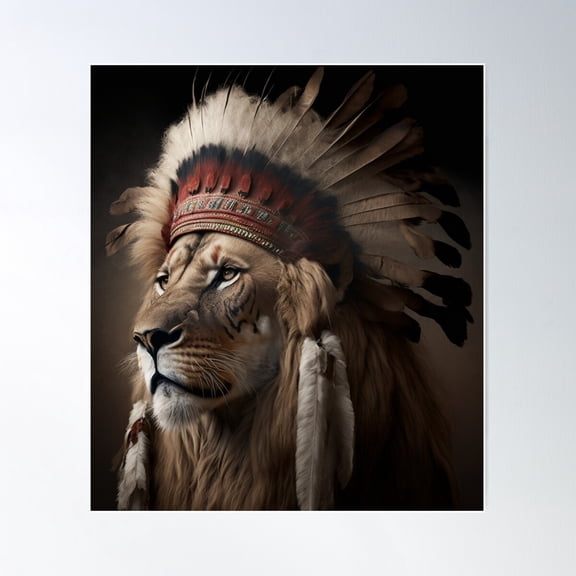 Lion Chief Poster Wall Art Modern Wall Decor For Living Room Bedroom Art