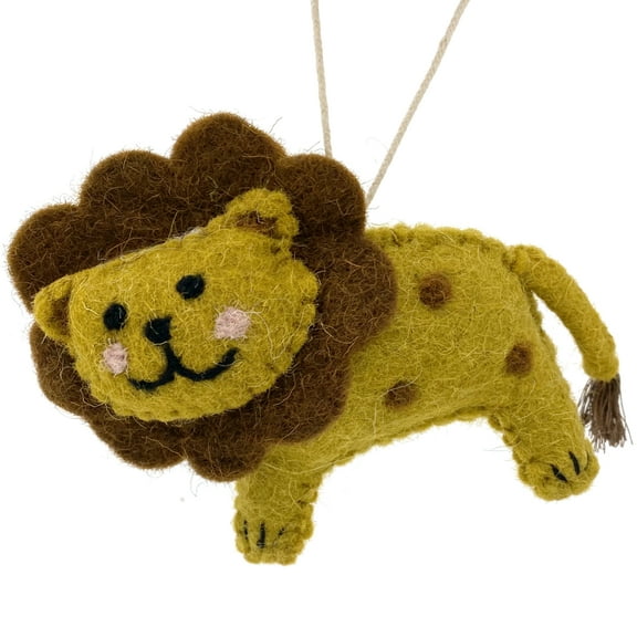 Lion Christmas Decoration, Vintage-Style Holiday Ornament for Tree, Animal Theme