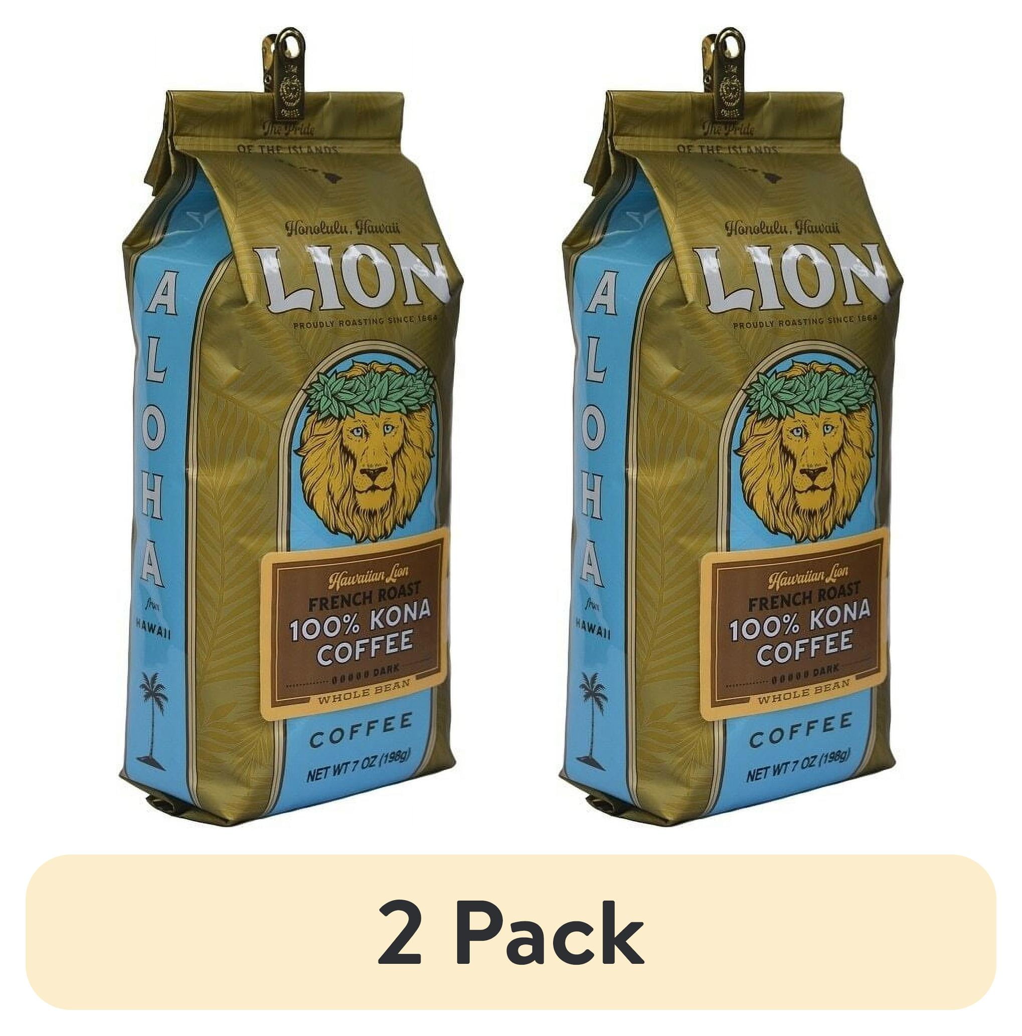 優れた品質 2 pack) Lion Coffee 100% Kona 24k Gold Roast Whole Bean コーヒー