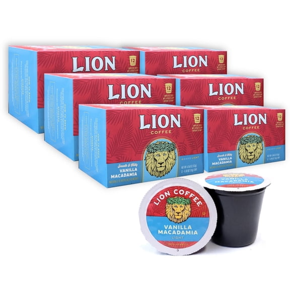 Lion Coffee Gold Roast Medium Roast Coffee Pods for Keurig Coffee Maker, 12 Count