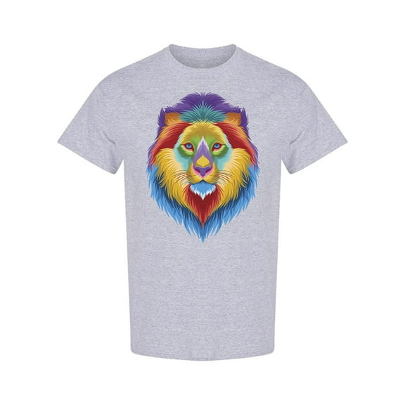 Lion Colorful Design T-Shirt Men -Image by Shutterstock, Male Large