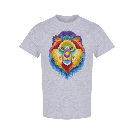 Lion Colorful Design T-Shirt Men -Image by Shutterstock, Male Small
