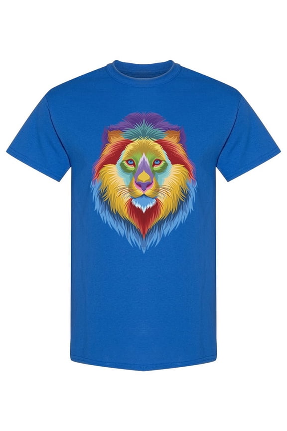 Lion Colorful Design T-Shirt Men -Image by Shutterstock, Male Small