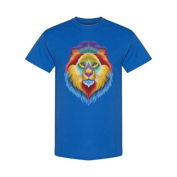 Lion Colorful Design T-Shirt Men -Image by Shutterstock, Male Small