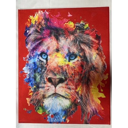 Lion Colorful Photo 8x10 Red