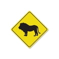 thumbnail image 1 of Lion Crossing Diamond Aluminum Metal Decor Sign - 12" x 12", 1 of 4