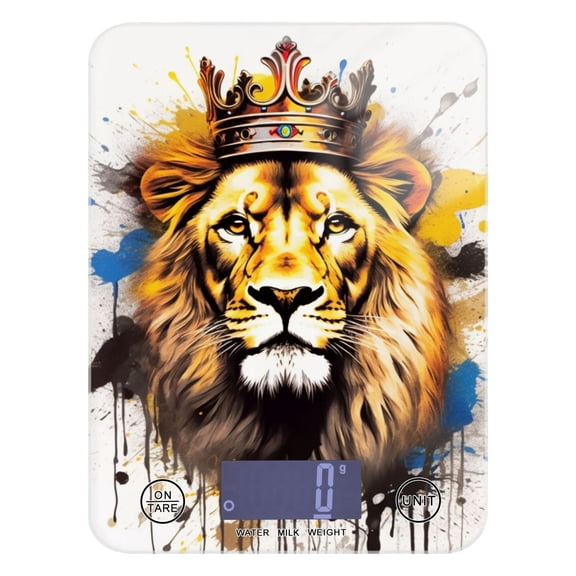 Lion Crown Food Scale Digital Kitchen Scale Waterproof Tempered Glass Tare Function 11 lb for Baking Cooking Meal Prep