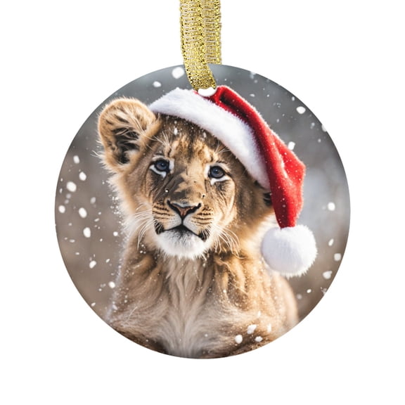Lion Cub Animal Lions Animal Lover Ceramic Christmas Ornament Xmas Holiday Tree Gift