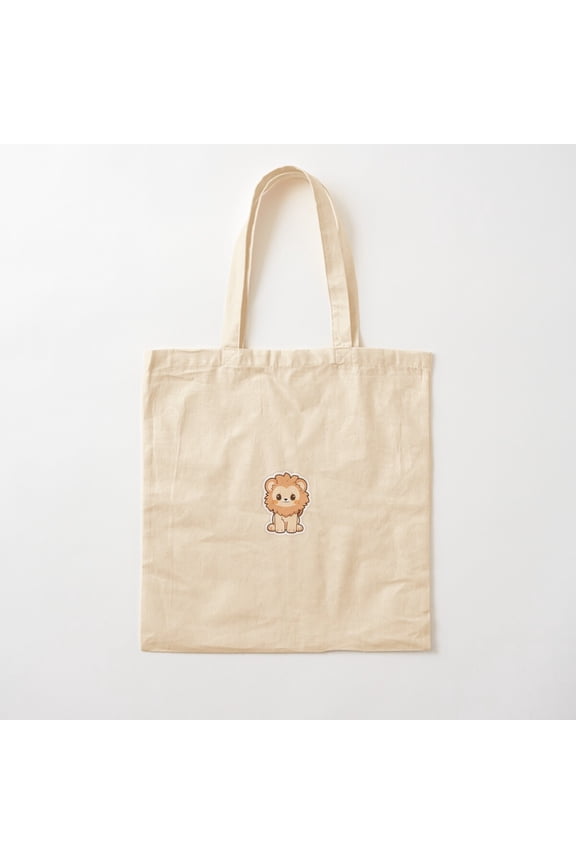 Lion Cub Canvas Tote Bags, Reusable Shopping Bag