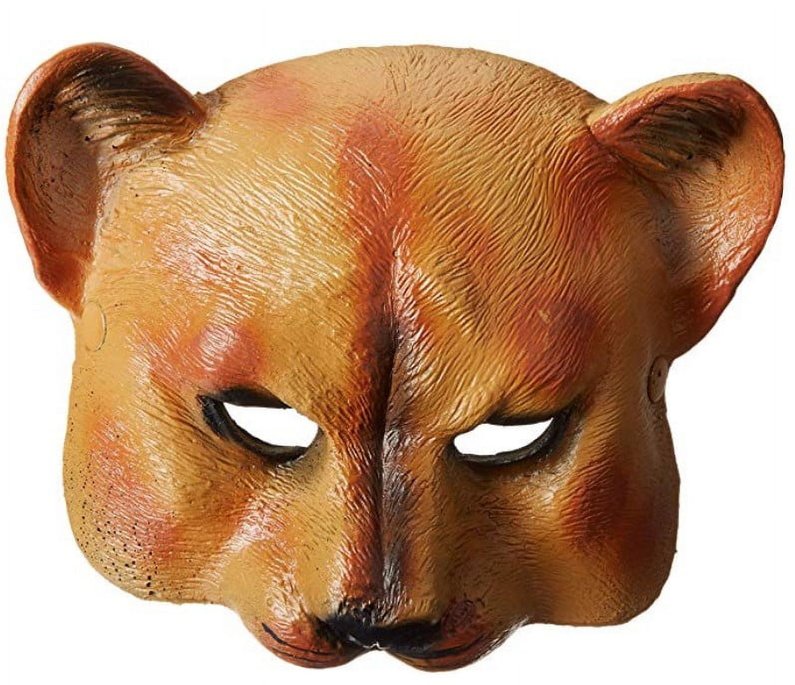 Lion Cub mask, handmade leather young lion wild cat mask for