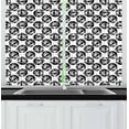 thumbnail image 1 of Lion Curtains 2 Panels Set, Pattern of a Proud Safari Predator with a Bushy Mane in Repeating Scattered Motif, Window Drapes for Living Room Bedroom, 55W X 39L Inches, Black and White, by Ambesonne, 1 of 2