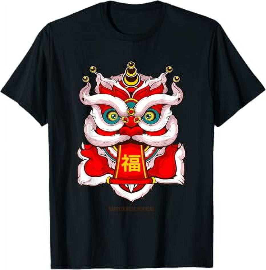 Lion Dance Head Happy Chinese New Year Green Snake 2025 TShirt