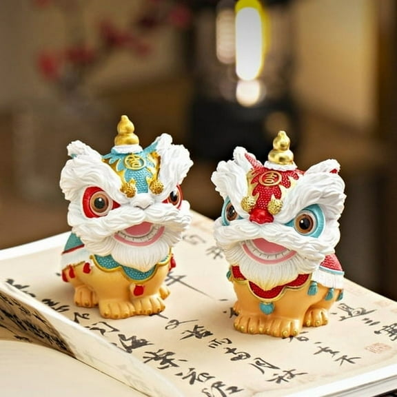 ‌Lion Dance Ornaments - Decorations for Home & Office, Symbol of Wealth & Good Luck, Birthday Gifts & Souvenirs, for Home and Car Decor