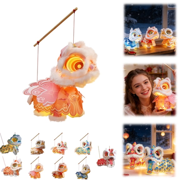 Lion Dance Paper Lantern Craft Kit – Chinese New Year String Puppet & Marionette Craft for Home Decoration, Spring Festival DIY Fun