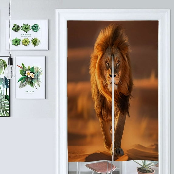 Lion Desert Door Curtain Nordic Living Room DoorCurtain Porch Partition Curtain Kitchen Rative Half Curtain
