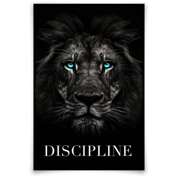Lion Discipline Poster Inspirational Phrases Wall Art Prints Motivational Sayings Quote Poster Positive Print Decoration for Teens Adults Living Room Office Decor