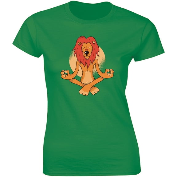 Lion Doing Yoga Relaxing And Calm Sitting Pose For Self Meditation Women's T-Shirt