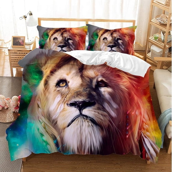 Lion Duvet Cover Set,Bedding Set for Kids and Adult, Home Decor, King Size