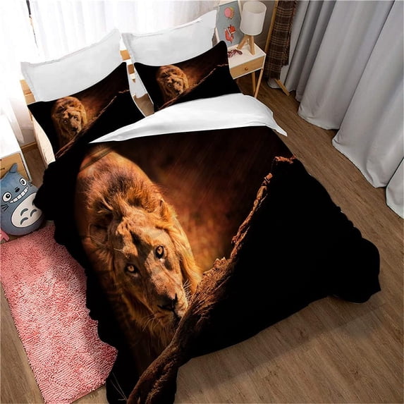 Lion Duvet Cover Set,Bedding Set for Kids and Adult, Home Decor, Queen Size