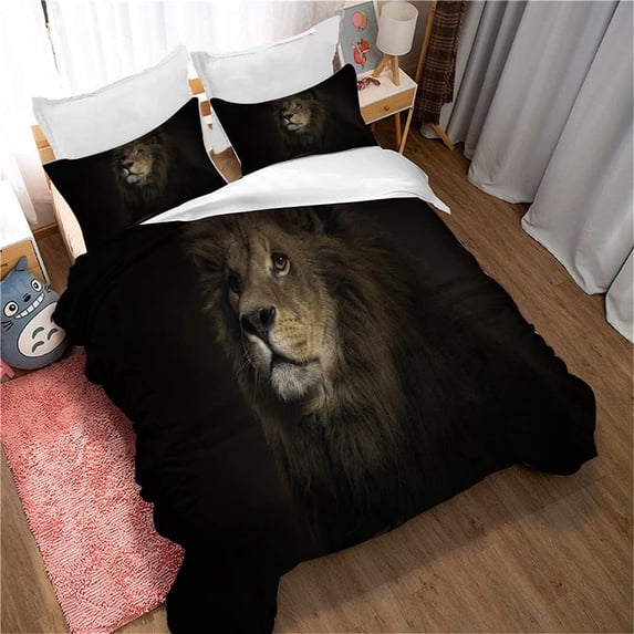 Lion Duvet Cover Set,Bedding Set for Kids and Adult, Home Decor, Queen Size