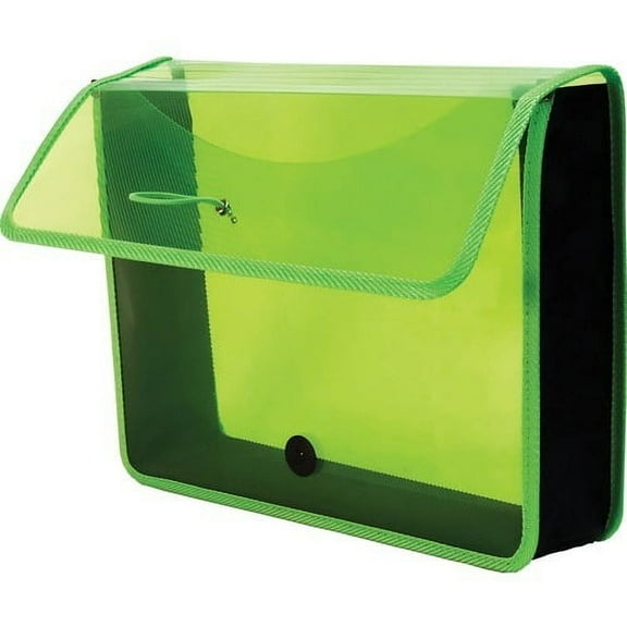 Lion EPAND-N-FILE Poly Expanding Wallet Letter - 8 1/2" x 11" Sheet Size - 3" Expansion - Canvas, Polypropylene - Transparent Green - 1 Each