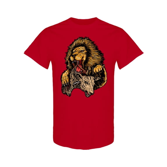 Lion Eating T-Shirt Men -Image by Shutterstock, Male x-Large