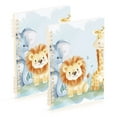 thumbnail image 1 of Lion Elephant Giraffe Leaves Ring Binder Notebook Journey Note Diary College Ruled Spiral Notebook Study Loose Leaf Paper A5 60 Pages, 1 of 8