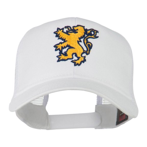 Lion Emblem Embroidered Cap - White OSFM