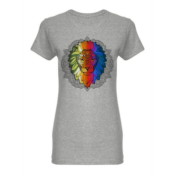 Lion Ethnic Style Design Shaped T-Shirt Women -Image by Shutterstock, Female Small