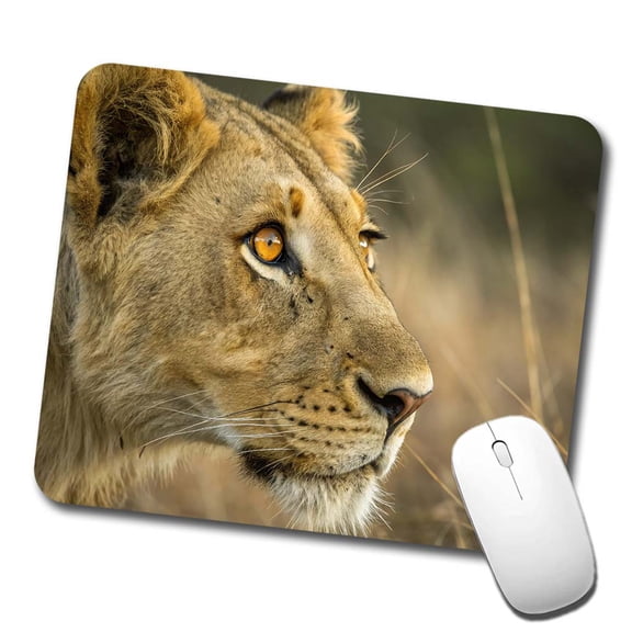 Lion Eyes Close Up Mouse Pad Low Profile Gaming Mat