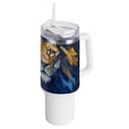 thumbnail image 1 of Lion Face 40 oz Tumbler with Handle Insulated&nbsp;Travel Mug&nbsp;Lid Straw Leak Proof Steel Vacuum Water Bottles Glasses Fits in Car Cup Holder, 1 of 7
