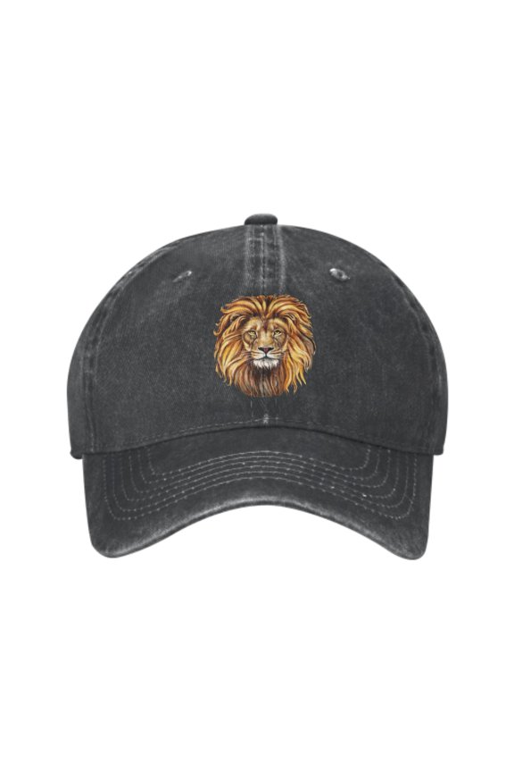 Lion Face Baseball Caps for Men Women Adjustable Casual Trucker Hats for Hunting Fishing Outdoor Activities Fashion Hats