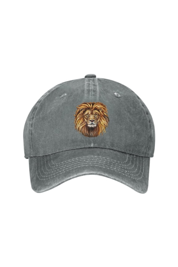 Lion Face Baseball Caps for Men Women Adjustable Casual Trucker Hats for Hunting Fishing Outdoor Activities Fashion Hats